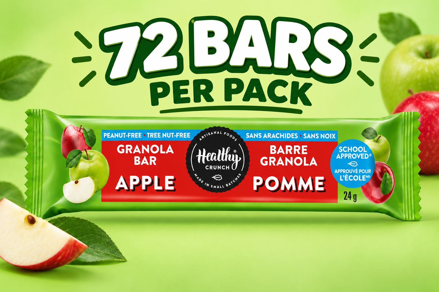 Apple Granola Bars (Bulk 72 Bars Pack)